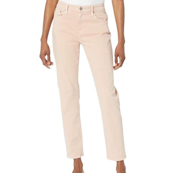 Ag Adriano Goldschmied Denim - AG The Isabelle High-Rise Straight Crop Jeans, Blush, Casual, Weekend, 32